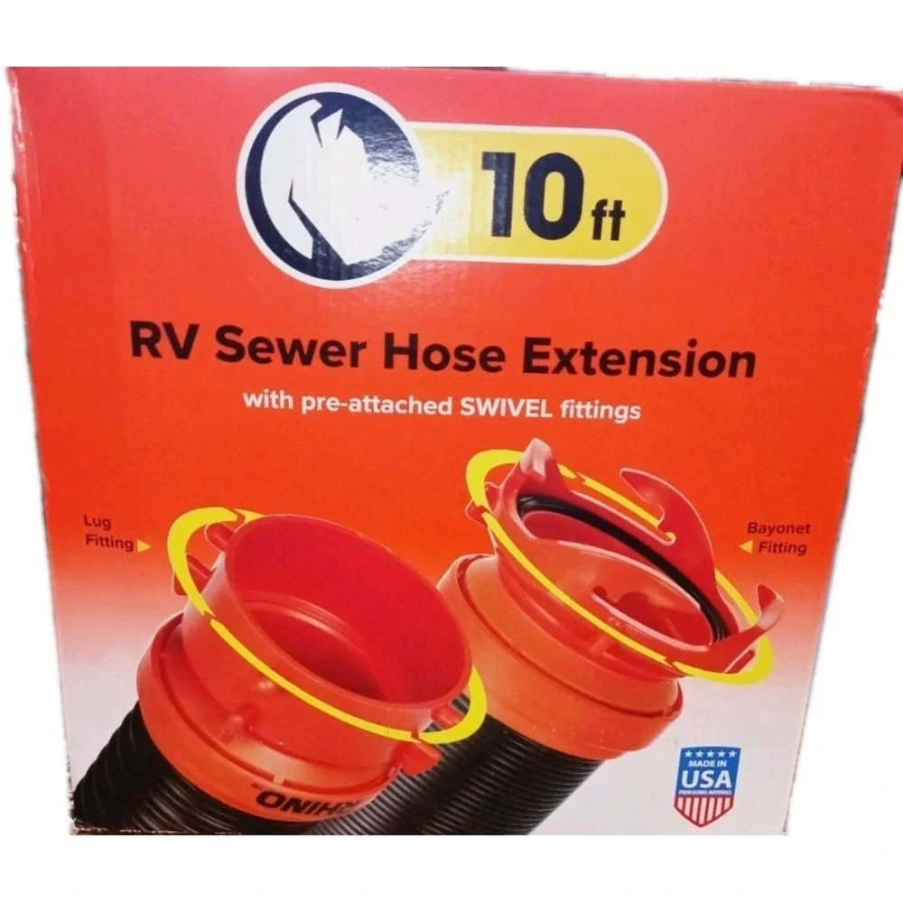 Rhino Flex RV Sewer Hose 10 Foot Extension With Hookups NIB